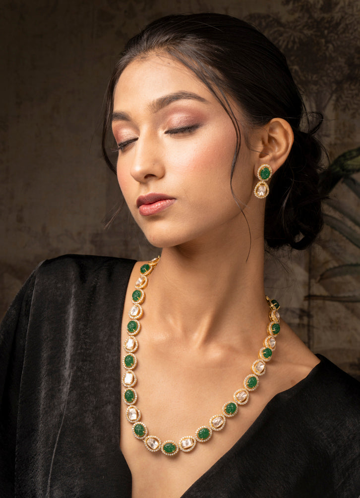 Sabz Patthar Haar Necklace