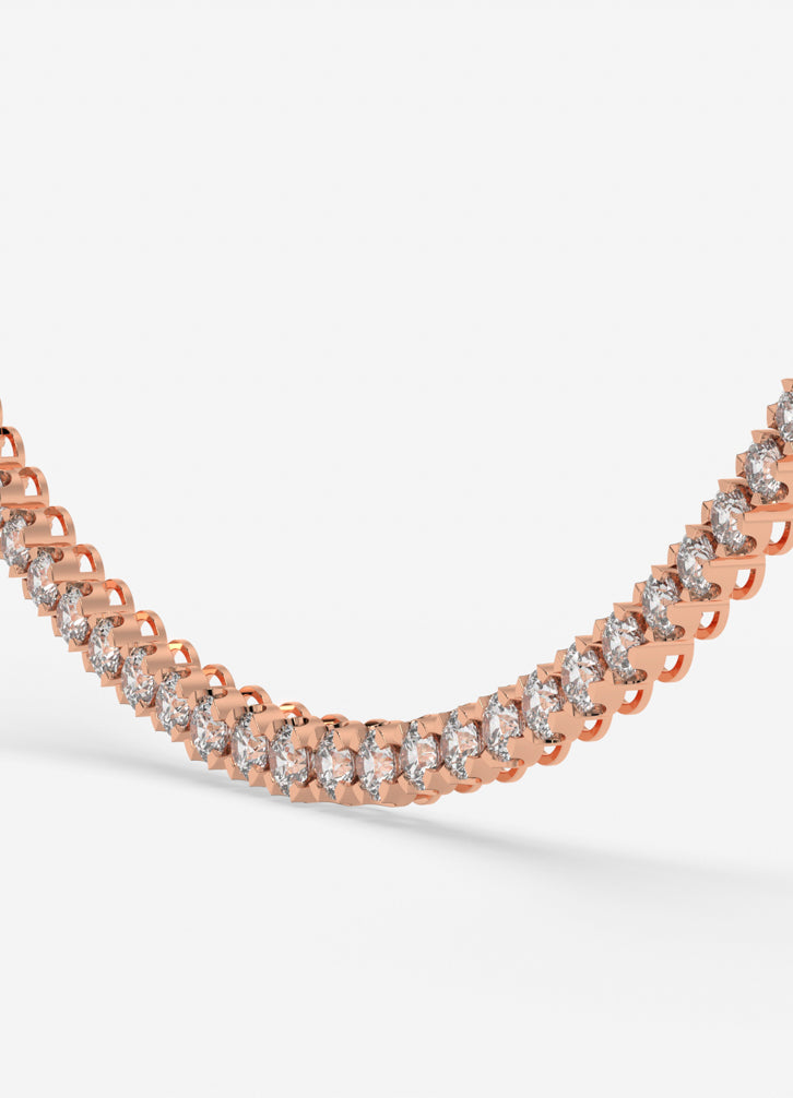 Regal Cascade Necklace in Rose Gold