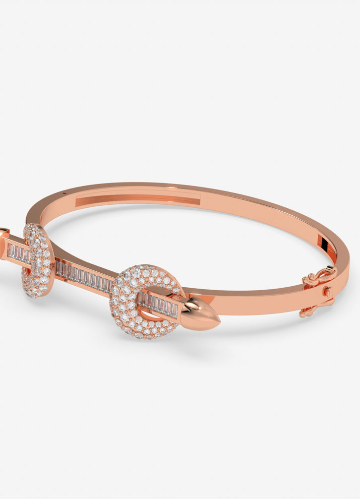 Regalia Curve Bangle In Rose Gold