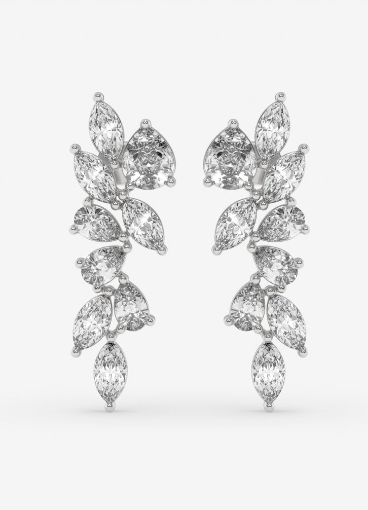 Lunora Earrings in White Gold