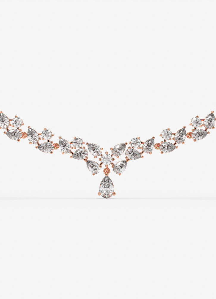 Elysian Teardrop Necklace in Rose Gold