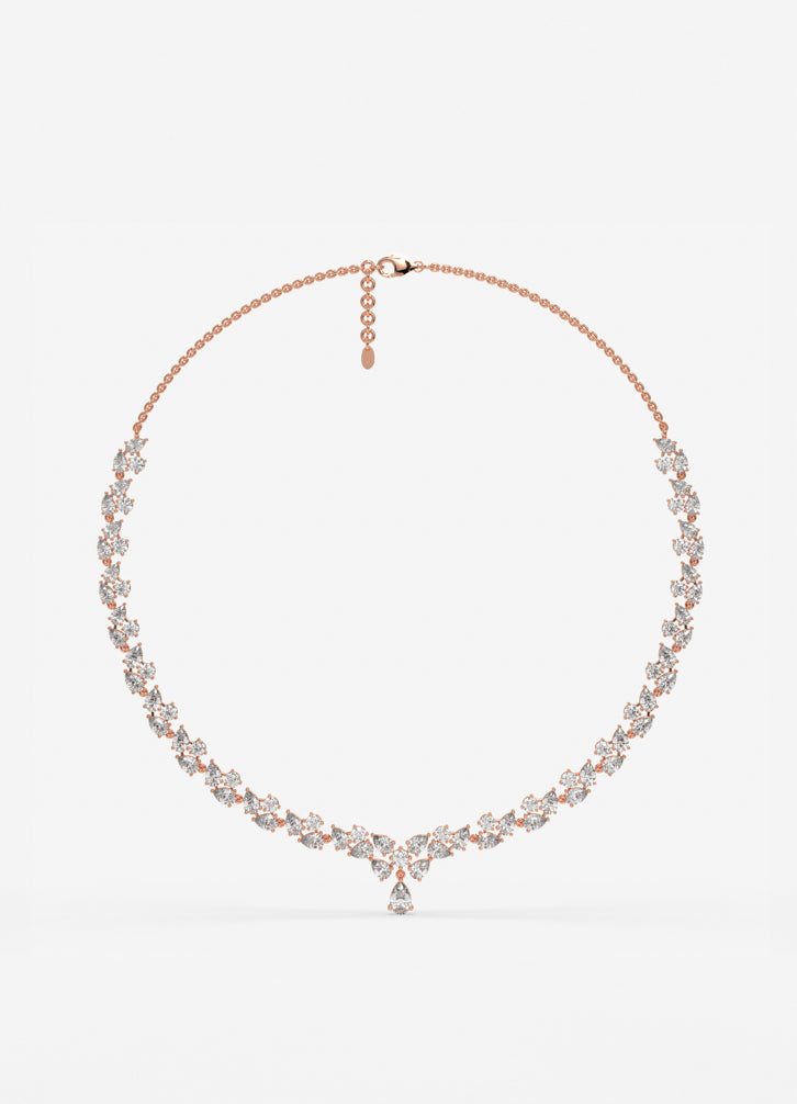 Elysian Teardrop Necklace in Rose Gold
