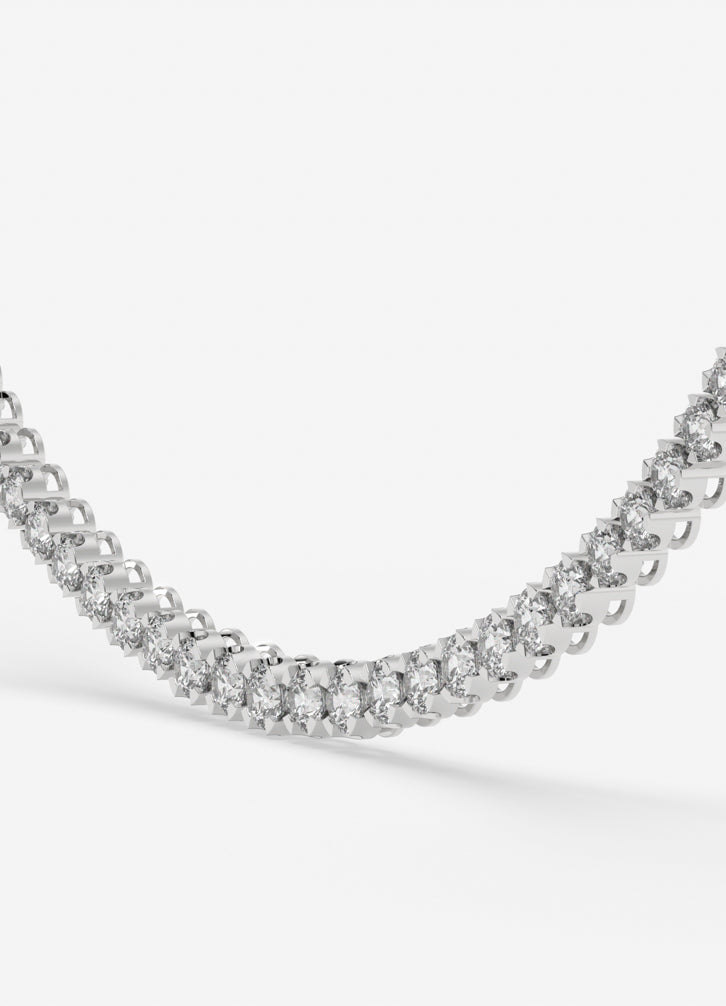 Regal Cascade Necklace in White Gold