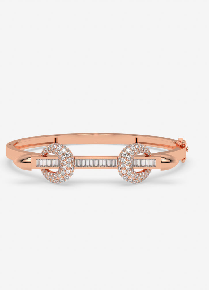 Regalia Curve Bangle In Rose Gold