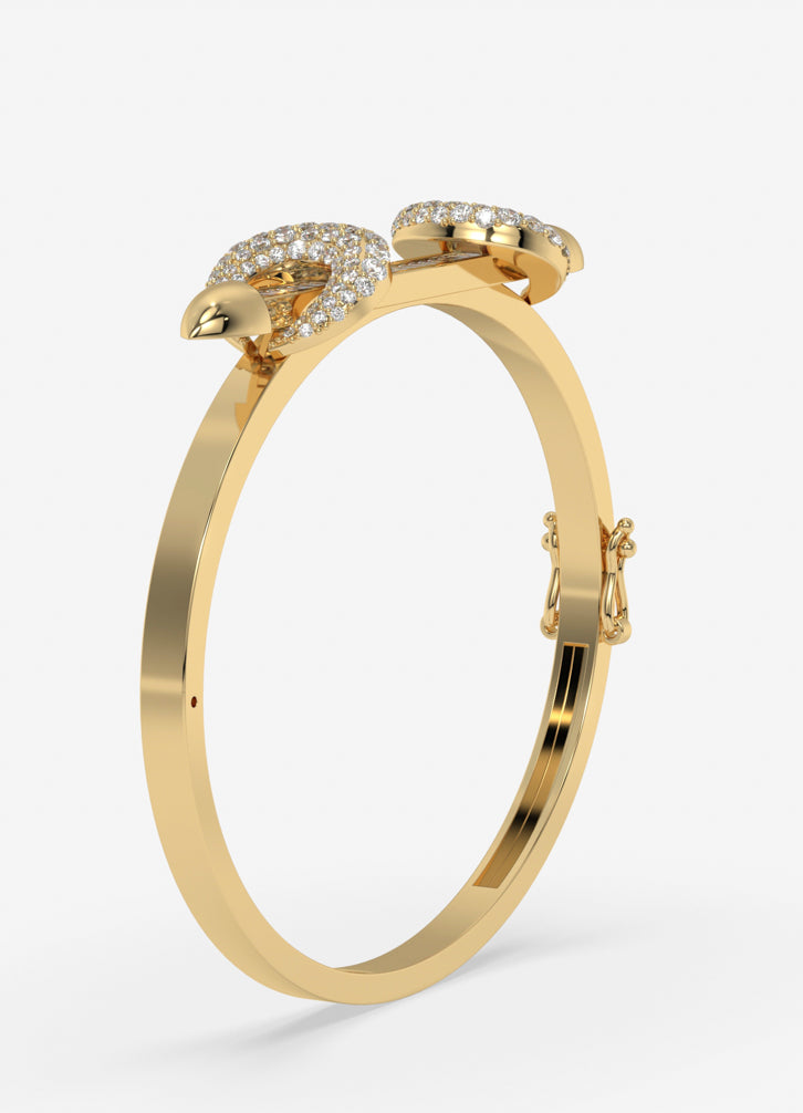 Regalia Curve Bangle In Yellow Gold