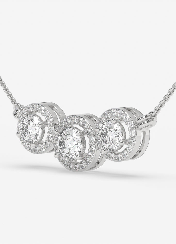 Eternal Halo Pendant in White Gold