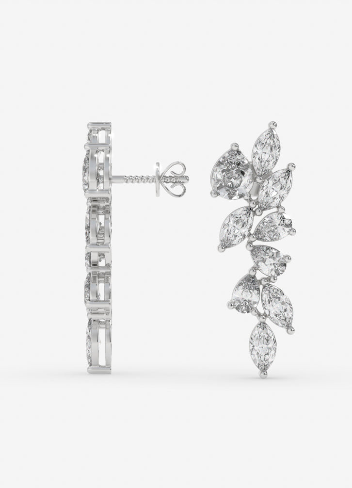 Lunora Earrings in White Gold