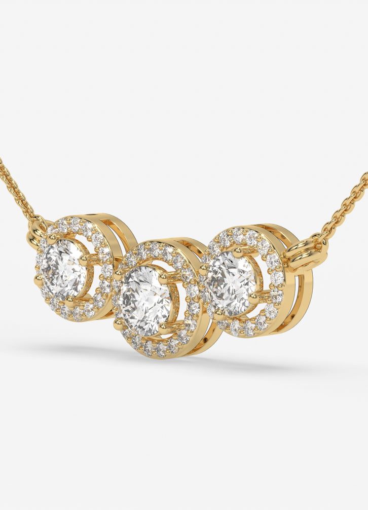 Eternal Halo Pendant in Yellow Gold