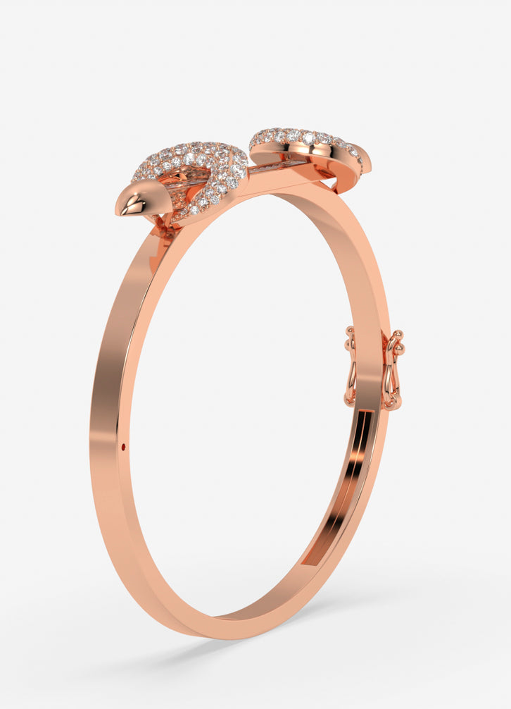 Regalia Curve Bangle In Rose Gold
