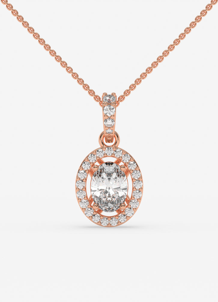 Solitaire Whisper Pendant in Rose Gold