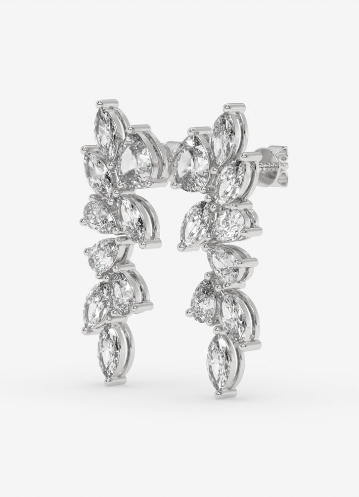 Lunora Earrings in White Gold