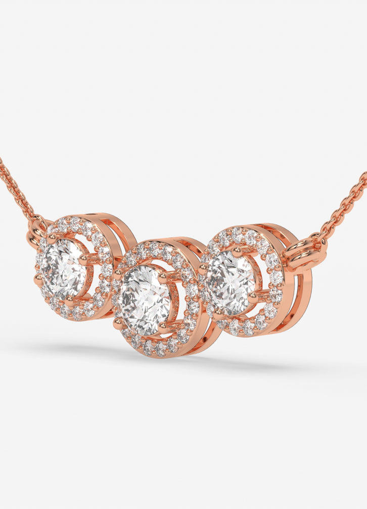 Eternal Halo Pendant in Rose Gold