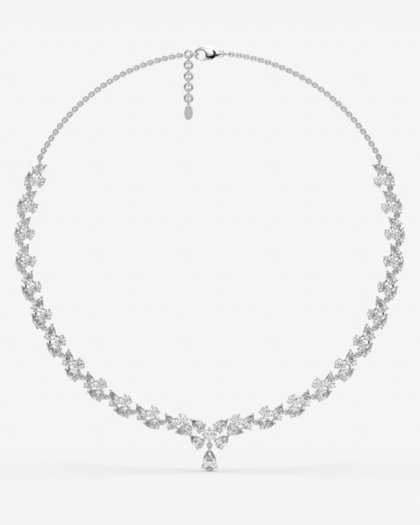 Elysian Teardrop Necklace In White Gold