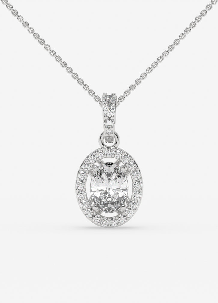 Solitaire Whisper Pendant in White Gold