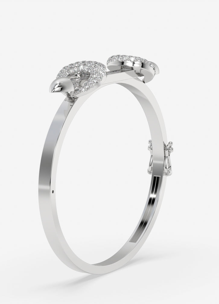 Regalia Curve Bangle In White Gold