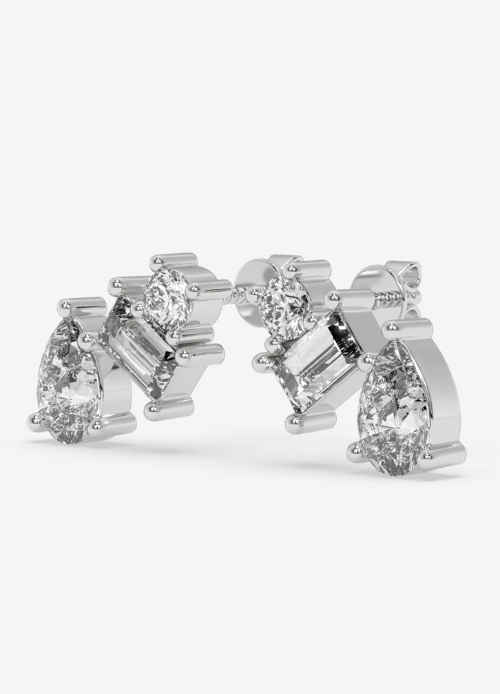 Trevisa Earrings in White Gold