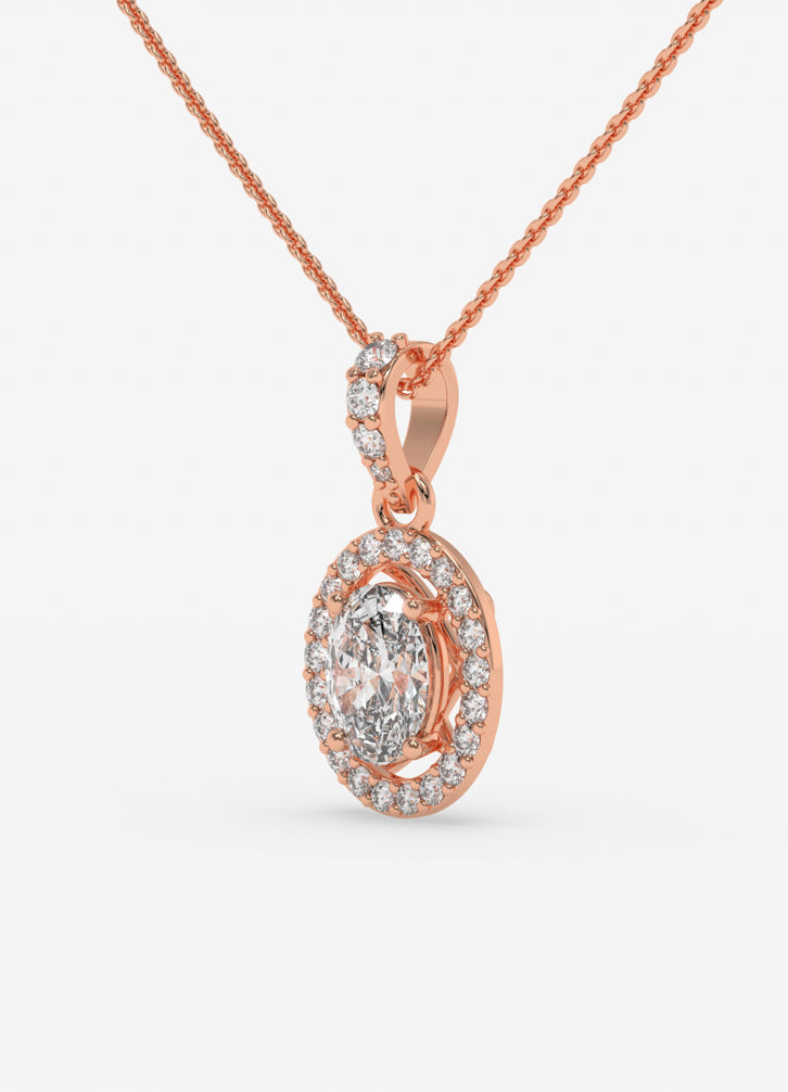 Solitaire Whisper Pendant in Rose Gold