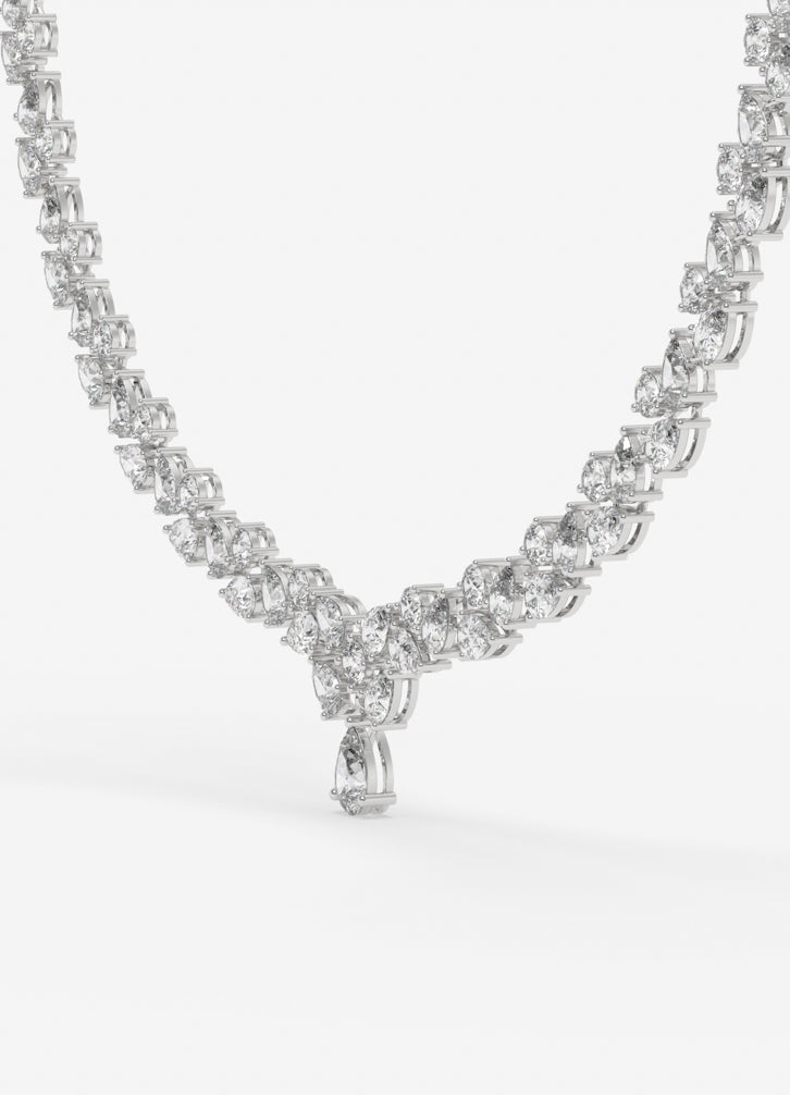 Elysian Teardrop Necklace In White Gold