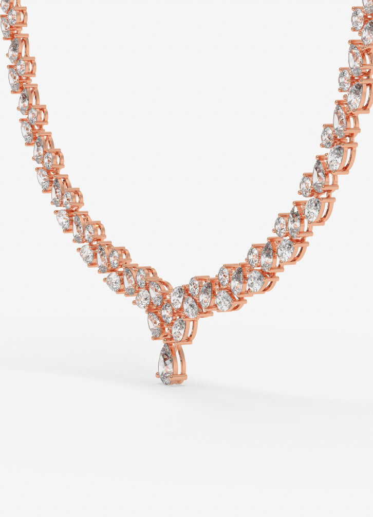 Elysian Teardrop Necklace in Rose Gold