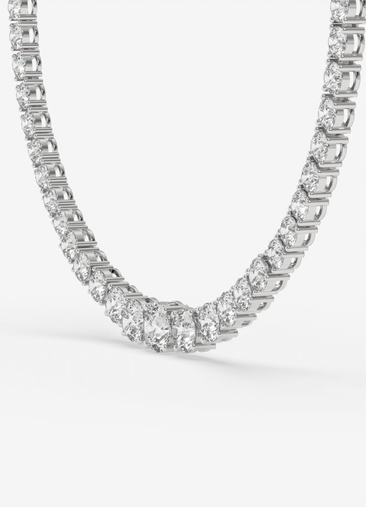 Tennis Glow Necklace In White Gold