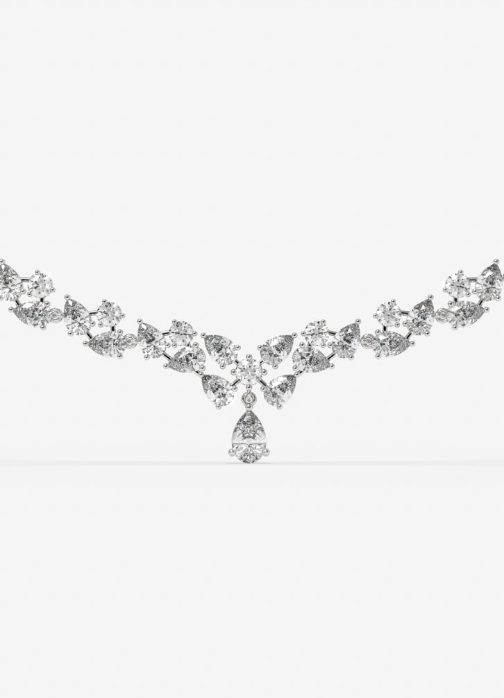 Elysian Teardrop Necklace In White Gold