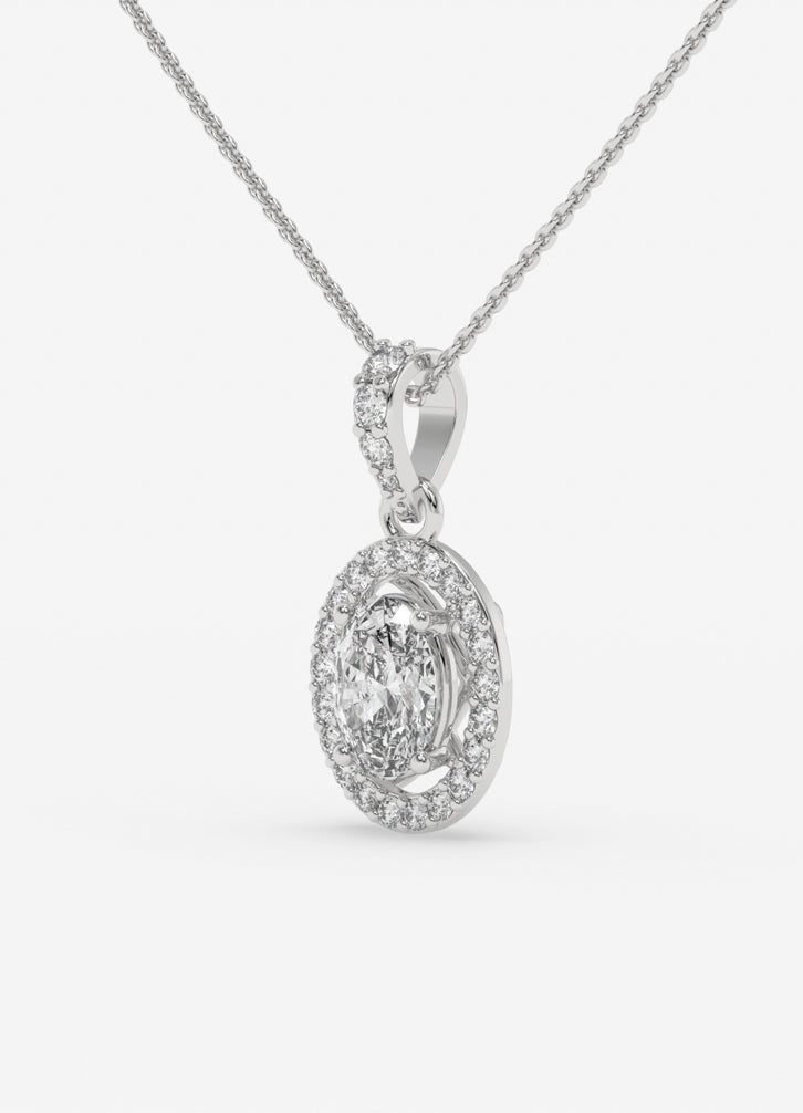 Solitaire Whisper Pendant in White Gold