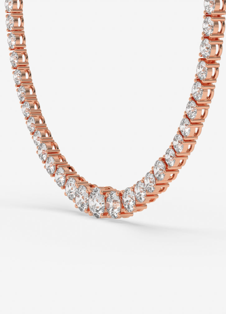 Tennis Glow Necklace In Rose Gold