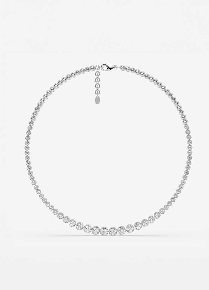 Regal Cascade Necklace in White Gold