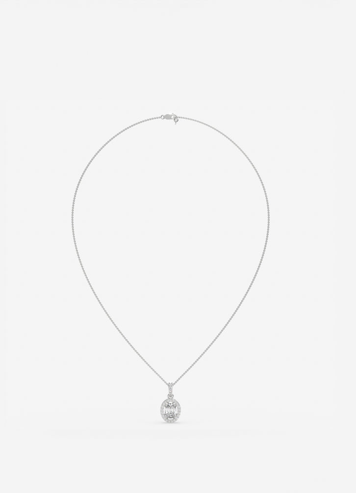 Solitaire Whisper Pendant in White Gold