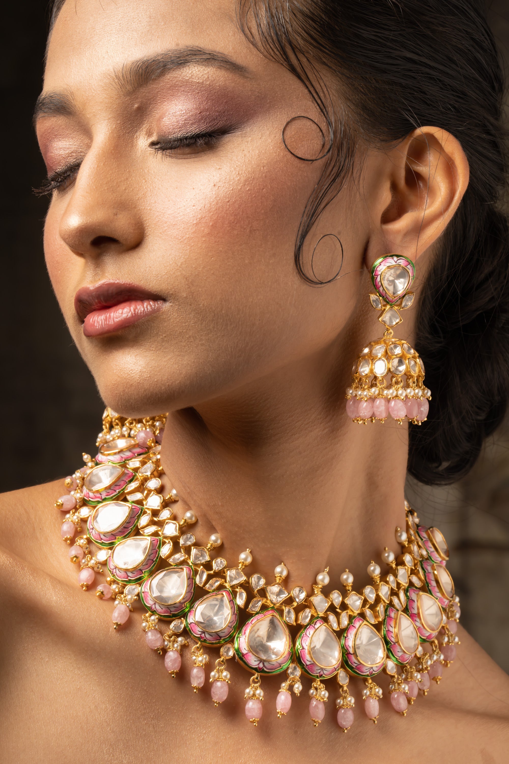 Gulaab polki Jhumka
