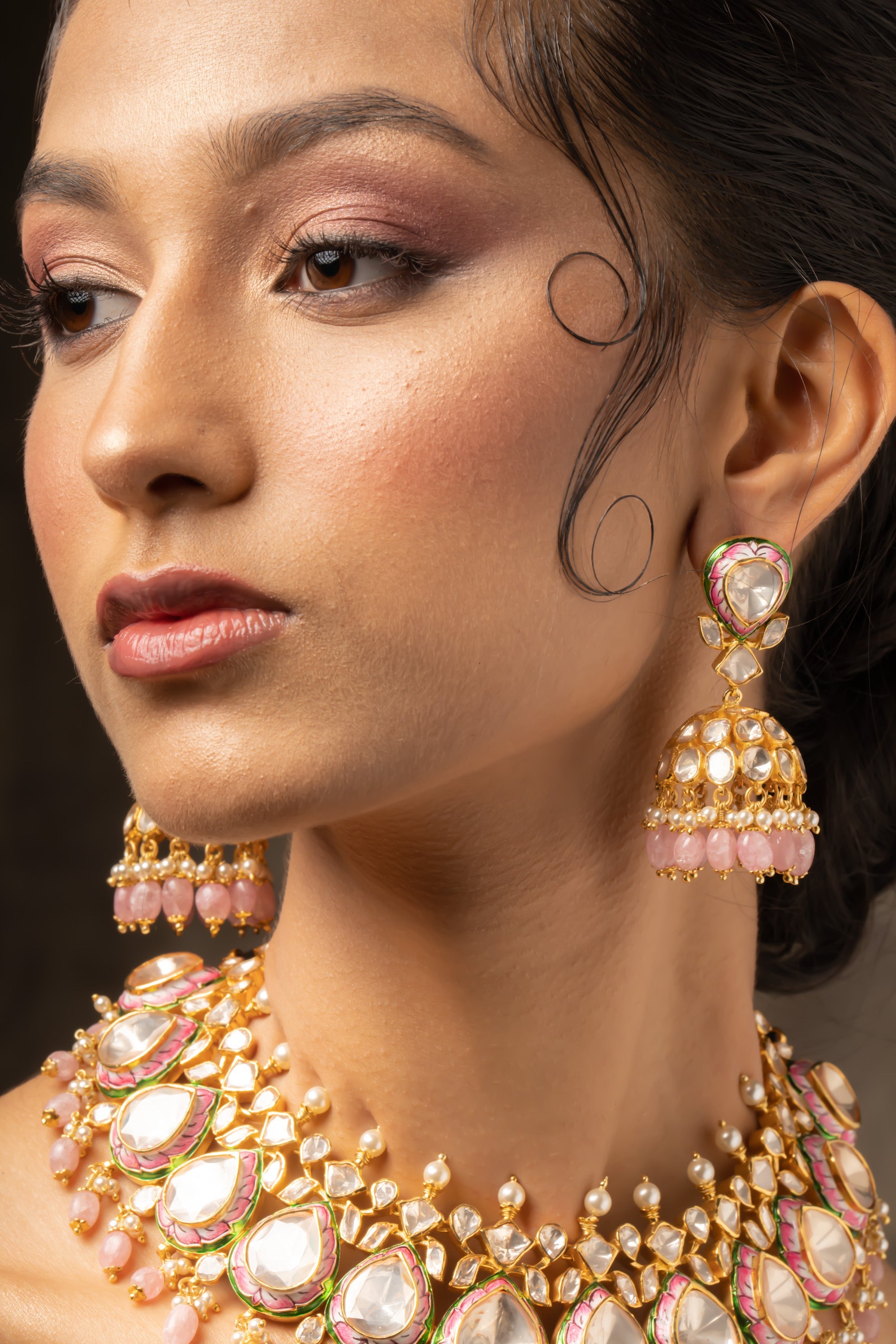 Gulaab polki Jhumka
